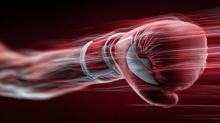 Dynamic shot of a boxing glove in motion, capturing the intensity of the sport.