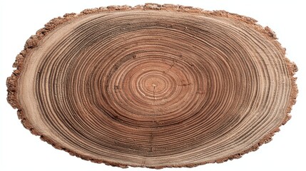 Detailed view of a cross-section of a wooden tree stump, showcasing natural rings.