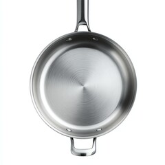 High-quality stainless steel frying pan with a polished surface, perfect for cooking.
