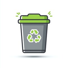Illustration of a recycling bin emphasizing eco-friendliness and waste management.