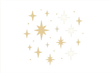 Golden and white sparkles with transparent background