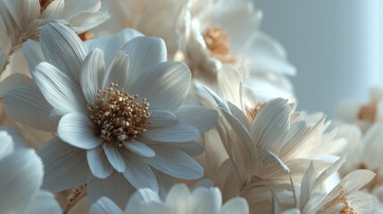 Elegant floral display showcasing delicate white blossoms with subtle gold details