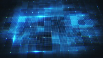 Abstract Digital Glitch Data Technology Grid Animation of an abstract glitch technology background with digital data patterns on a graphic grid - Powered by Adobe