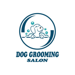 Dog grooming and accessories logo template, Vector Illustration