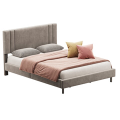 Obraz premium Bed with a pink blanket and pillows on it