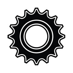 Gold metal vector circle gear icon symbol badge illustration