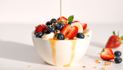 Honey Yogurt Bowl with Mixed Fresh Fruits