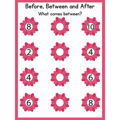 Before between and after worksheet activity for kids page 05