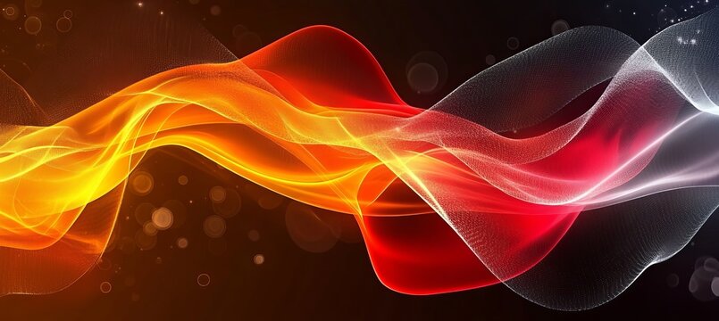 Dynamic and Vibrant Abstract Design Featuring Fiery Orange Shapes and Fluid Energy Elements