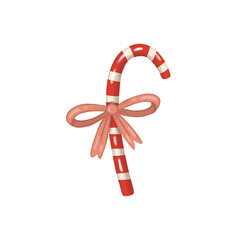 Candy cane with bow illustration