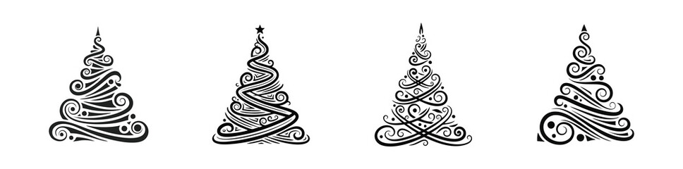 christmas tree silhouette 2 evergreen tree shape made for winter holiday theme this simple design shows the shape in a clean and easy style for holiday artwork and seasonal use with a soft look
