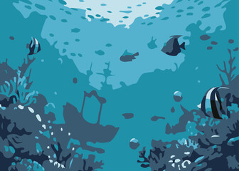 Obraz premium underwater world background