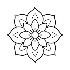 Vector illustration of a floral lotus pattern design with leaf elements for nature art and summer beauty