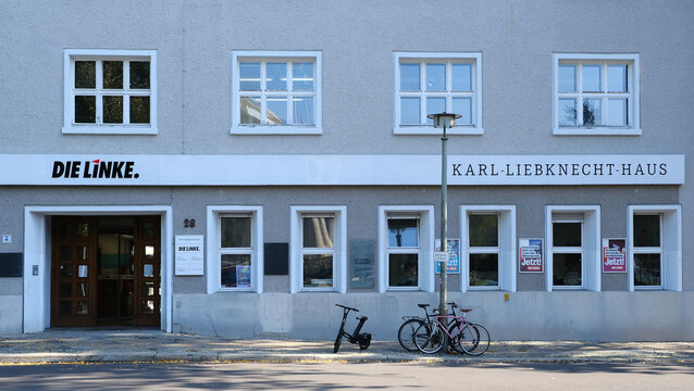 Berlin, Germany, October 8, 2021, Karl Liebknecht House with Party Headquarters of the Left Party