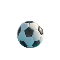 Fototapeta premium Classic soccer ball with black and white panels isolated on a transparent background