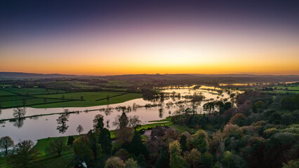 Fototapeta premium River Severn Flooding at leighton 25