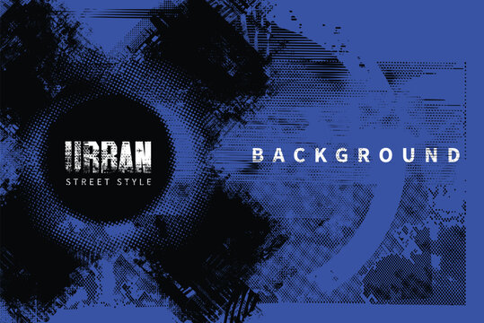 Vector banner on theme of urbanism, street art, digital technologies with cross,  radiation hazard, camera lens on background of fragments of urban landscape, pixels. Design of a T-shirt. No ai