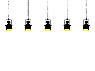 Hanging lights with warm glow: five elegant modern pendant lights suspended, offering a soft, inviting illumination in a minimalist setting (144)