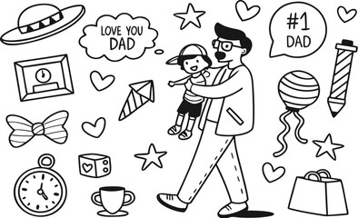 A vector illustration set of hand-drawn cartoon doodles and icons for fashion, business, and school design