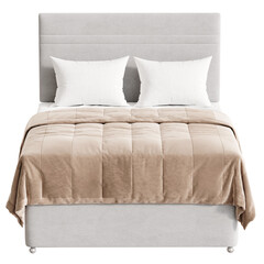 Obraz premium Bed with a white comforter and two white pillows