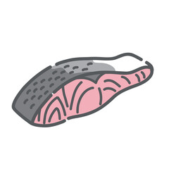 鮭の切り身（サーモン）のイラスト、魚、DHA・EPAのアイコン素材。