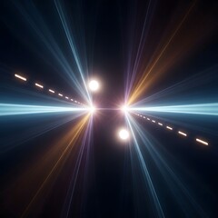 Generative AI Abstract Light Streaks and Orbs Dots Lines Glowing Futuristic Technology Background Dark Illumination Design Render Innovation Future Energy Speed Progress - Modern Look