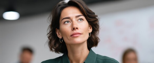 the businesswoman shines like a star while delivering a presentation in a meeting room