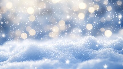 Soft Falling Snowflakes Against a Sparkling Background with a Magical Winter Atmosphere, Perfect for Holiday and Seasonal Themes in Photography