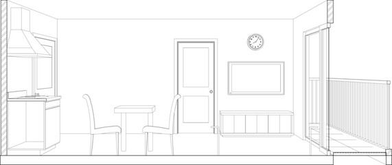 3D illustration of interior project