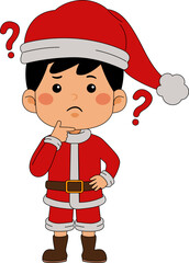 Cartoon Boy character celebrating Christmas
