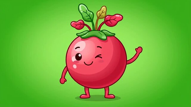 Cartoon Beetroot Character Animation - Fun and Healthy Food Illustration.