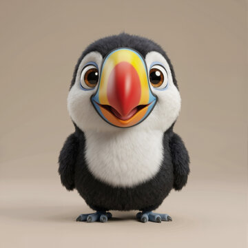Cute Baby Toucan &ndash; 3D Cartoon Tropical Bird Character