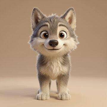 Cute Baby Wolf &ndash; 3D Cartoon Wolf Pup Character