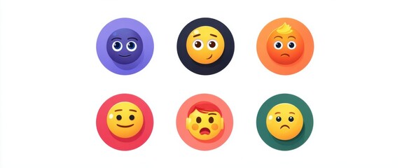 Fototapeta premium The interactive emoji quiz sparks joyful excitement with vibrant colorful reaction options.