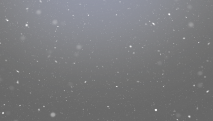 Realistic falling snow overlay background. Winter snowflake particle effect for Christmas, New Year, festive design. 
