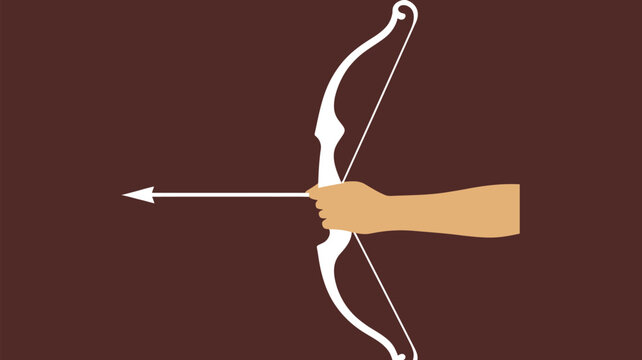 Aiming for success with bow and arrow, a symbol of precision, focus, and achieving goals in business and life, perfect for impactful designs