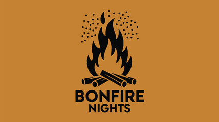 Celebrate bonfire nights with this warm, inviting design perfect for event promotions, autumn festivities, and cozy gatherings under starry skies