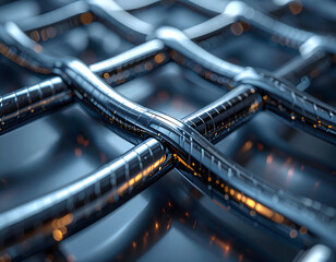 Fototapeta premium Metal texture with intersecting threads