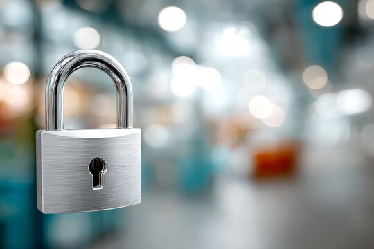 Digital Security Protecting Information with a Cybersecurity Padlock and Internet Safety.