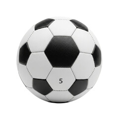 Obraz premium Classic Black and White Leather Soccer Ball Size 5 Product Shot isolated on Transparent Background