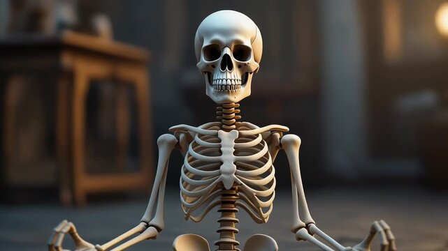 静寂の中で瞑想する骸骨が示す受容と安らぎの世界