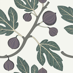 Mixed flower leaf and fruits pattern