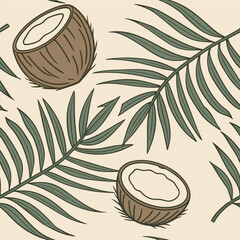 Mixed flower leaf and fruits pattern