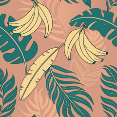 Mixed flower leaf and fruits pattern