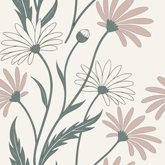 Mixed flower leaf and fruits pattern