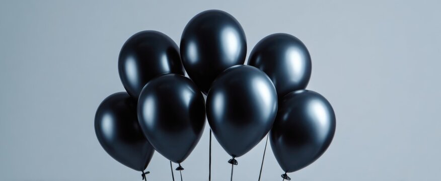 gothic themed bash setup with glossy ebony balloons