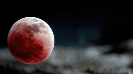 A striking image of a blood moon during a lunar eclipse, showcasing the moon's vibrant red hue against the dark cosmos, symbolizing transformation and mystery in the night sky.