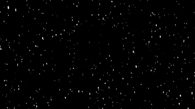 Winter snow overlay. Isolated falling snow animation on Transparent Background 4k video.