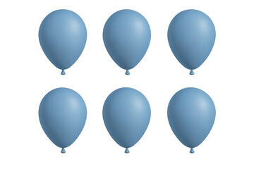 Naklejka premium Blue party balloons floating isolated on transparent background
