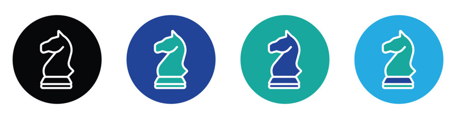 Chess knight strategy icon for business planning and leadership © najwa